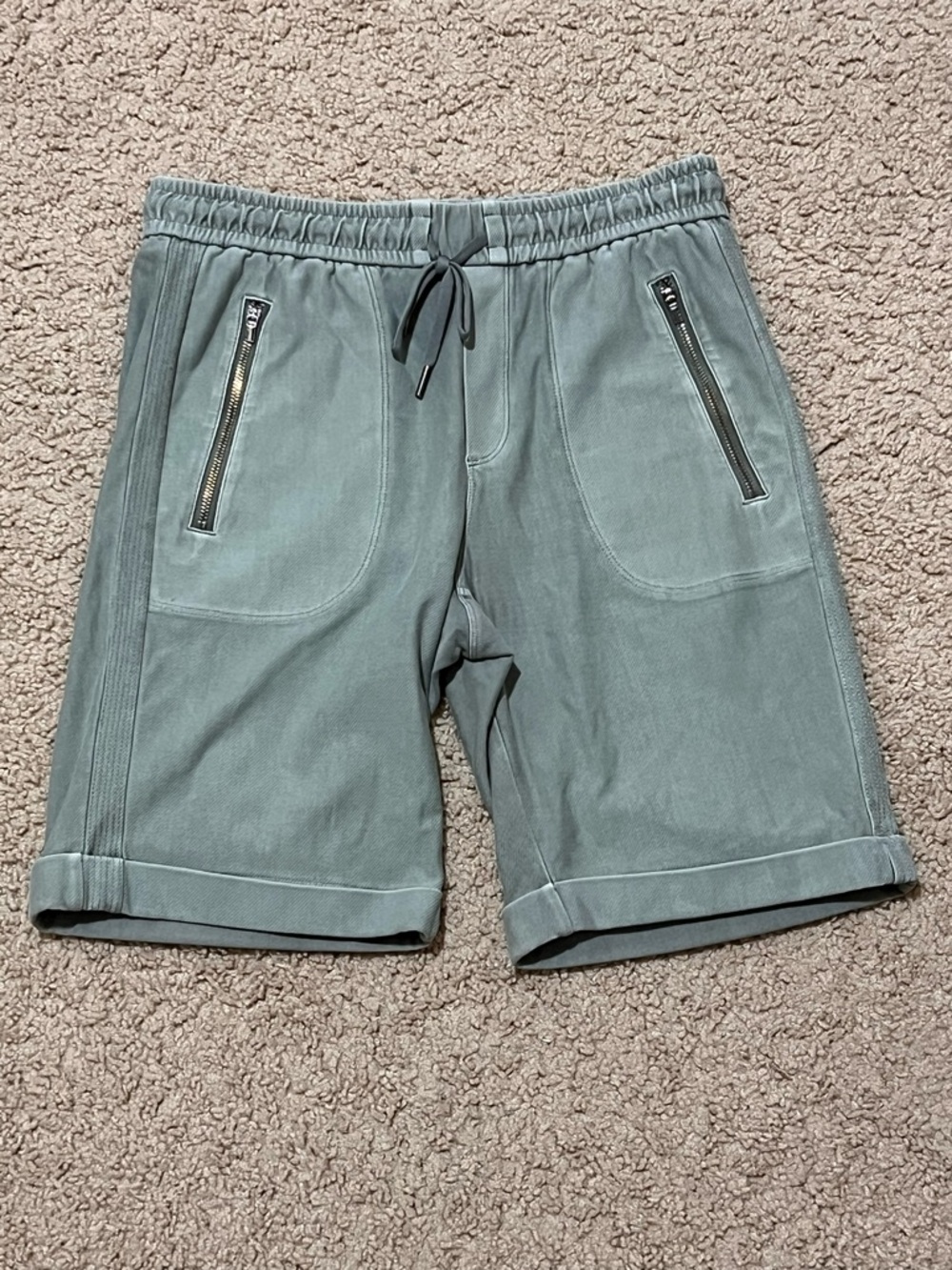 Athleta Fallaron Sage Green Drawstring Cotton Shorts